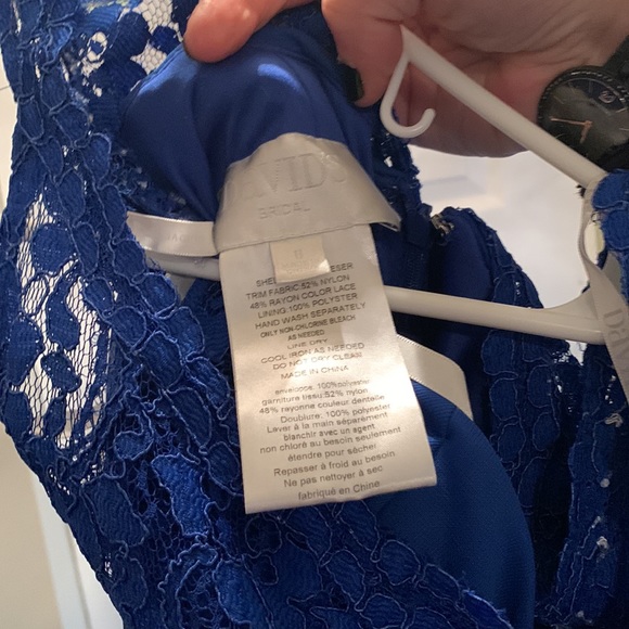 Royal Blue David’s Bridal Bridesmaid Dress - Picture 7 of 9